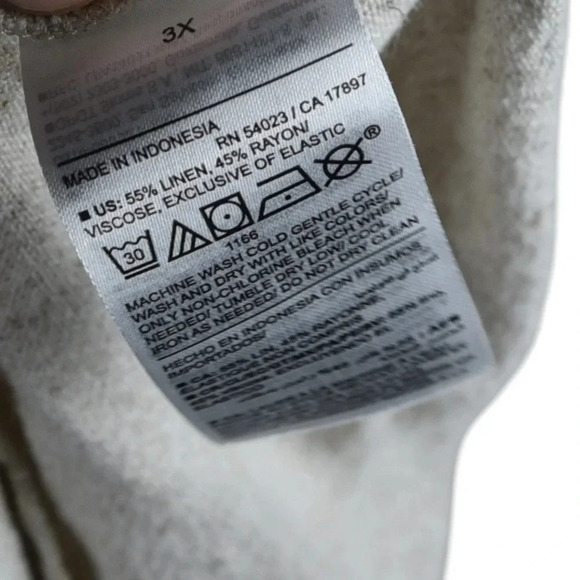 Old Navy Linen Blend Square Neck Above Knee Natural Dress Flax Color 3X Vacation - Picture 7 of 8